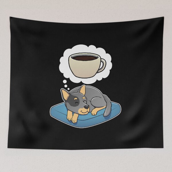 Item preview, Australian Cattle Dog dreaming about Black Coffee designed and sold by DoggieDelights.