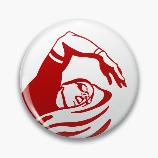 Item preview, Swimming freestyle. Stylized, Minimalist art for swimmers. Red ink designed and sold by martodesign.