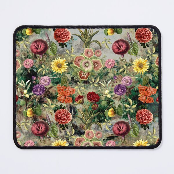 Item preview, Vintage flowers and roses exotic summer garden, botanical pattern, floral illustration, multicoloured green vintage floral designed and sold by ZeinabTaha.