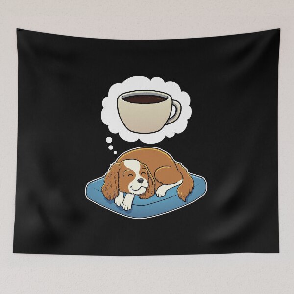 Item preview, Cavalier King Charles Spaniel dreaming about Black Coffee designed and sold by DoggieDelights.