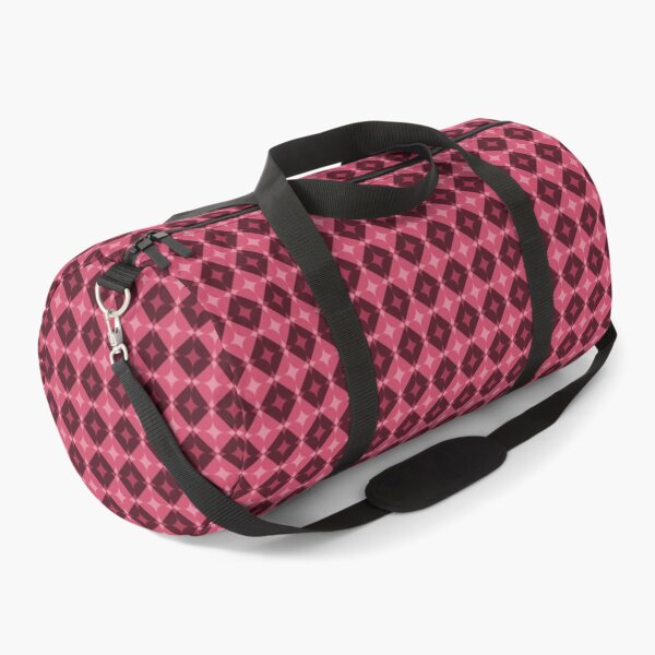 Trendy Retro Bright Red Geometric Shape Pattern. Duffle Bag