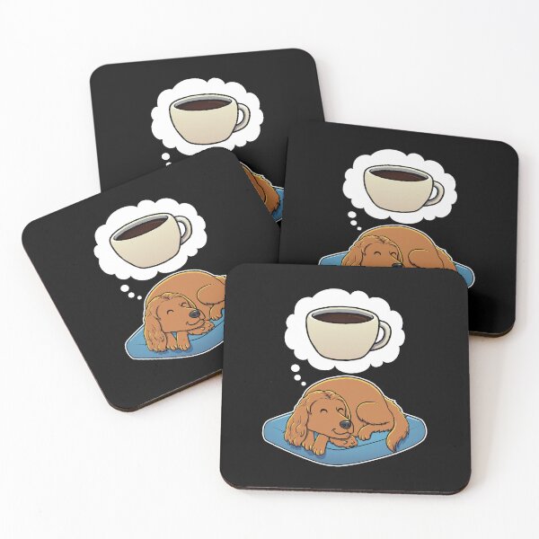 Item preview, English Cocker Spaniel dreaming about Black Coffee designed and sold by DoggieDelights.