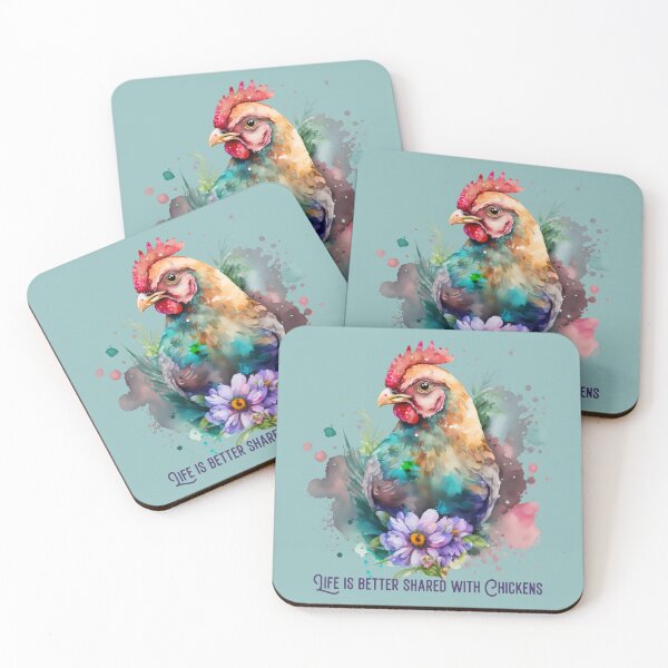 Item preview, Life is better shared with chickens, pretty image for all the hen and rooster lovers out there designed and sold by Orianah.