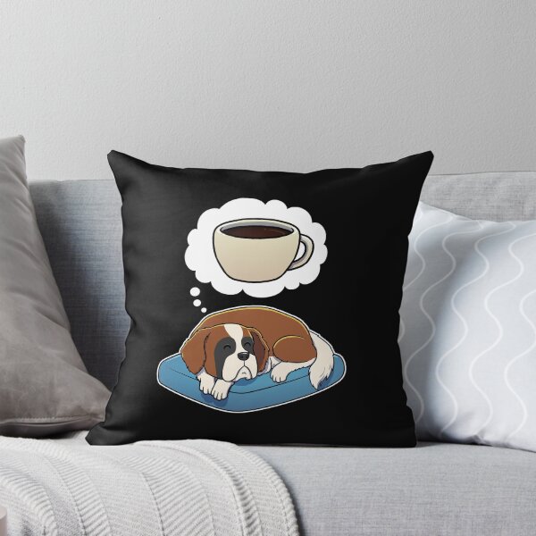 Item preview, St Bernard dreaming about Black Coffee designed and sold by DoggieDelights.