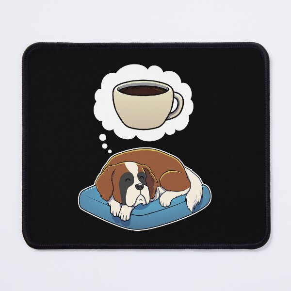 Item preview, St Bernard dreaming about Black Coffee designed and sold by DoggieDelights.