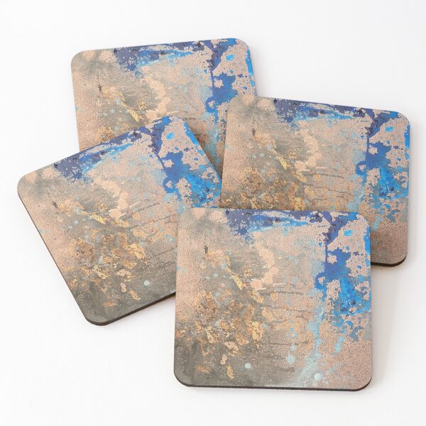 Item preview, Blues and copper abstract  designed and sold by kerrybowler.