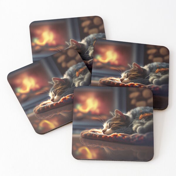 Item preview, Warm Cat Fireplace Dreams designed and sold by LukeAiWalker.