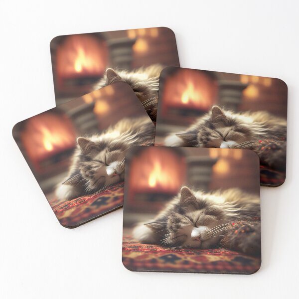 Item preview, Cat Nap by the Fire designed and sold by LukeAiWalker.