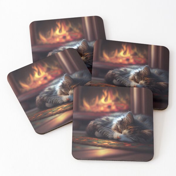 Item preview, Cozy Cat by the Fire designed and sold by LukeAiWalker.