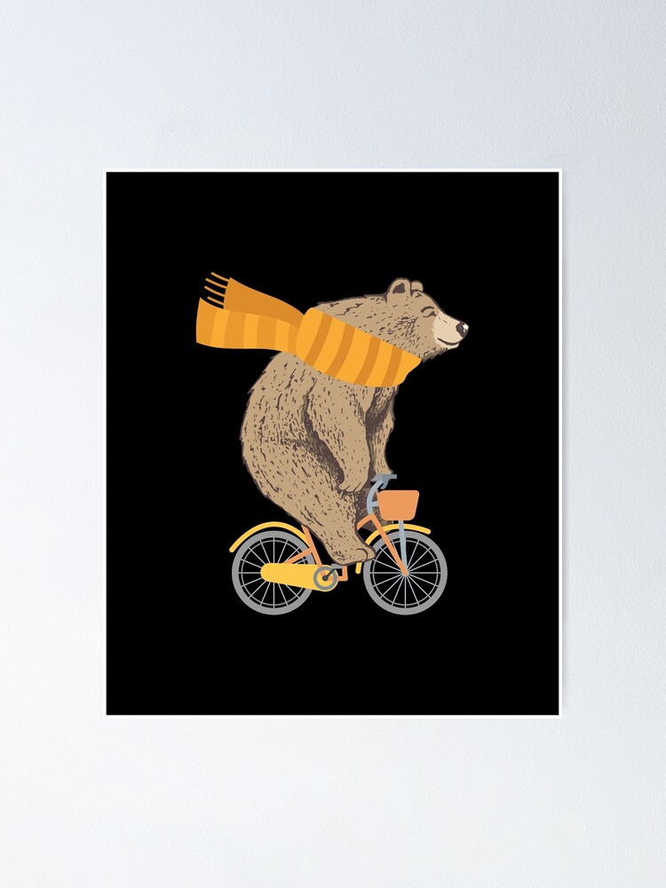 T-Shirt - Happy Grizzly Bear Cycling, Mountain Bike Bicycle