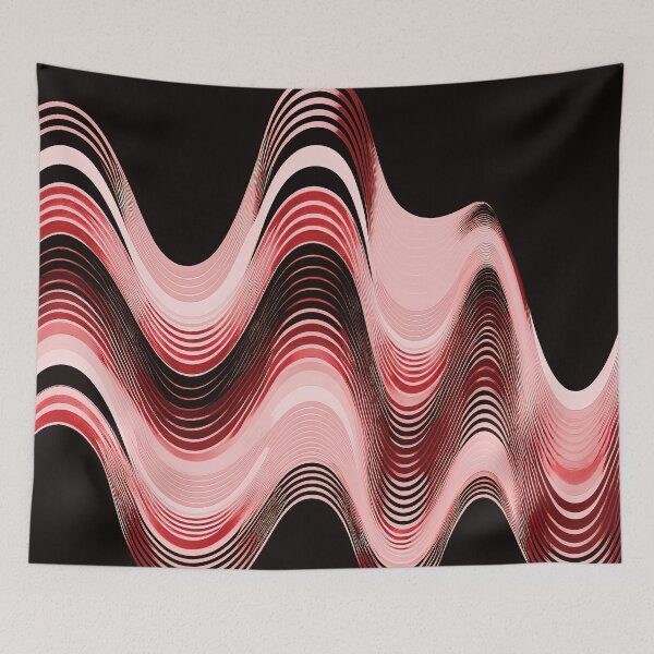 Item preview, Groovy Sine Waves in Ruby designed and sold by Patternifico.