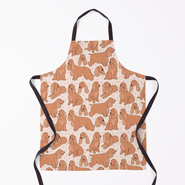 Item preview, Red english cocker spaniel illustration pattern designed and sold by Yarafantasyart.