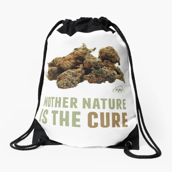 Mother Nature is the Cure Drawstring Bag