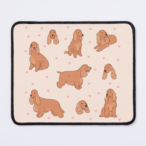 Item preview, Red english cocker spaniel illustration pattern  designed and sold by Yarafantasyart.