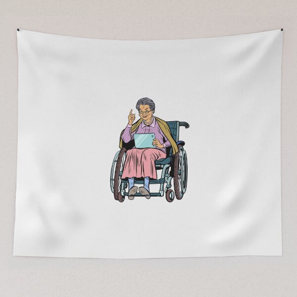 Item preview, elderly woman disabled person in a wheelchair designed and sold by studiostoks.
