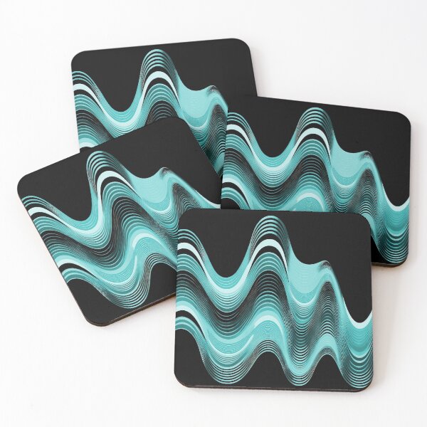 Item preview, Groovy Sine Waves in Teal designed and sold by Patternifico.