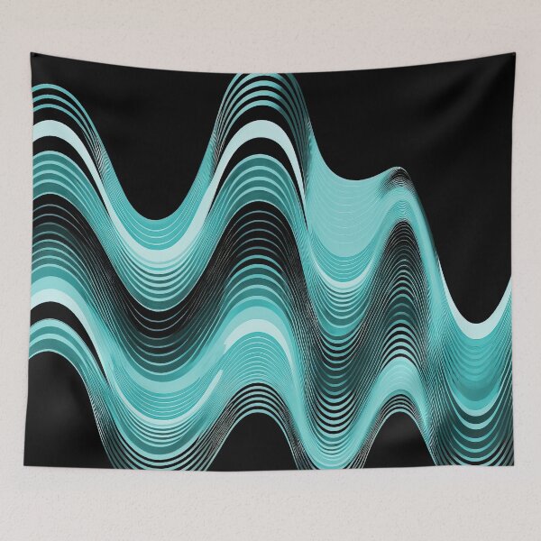 Item preview, Groovy Sine Waves in Teal designed and sold by Patternifico.