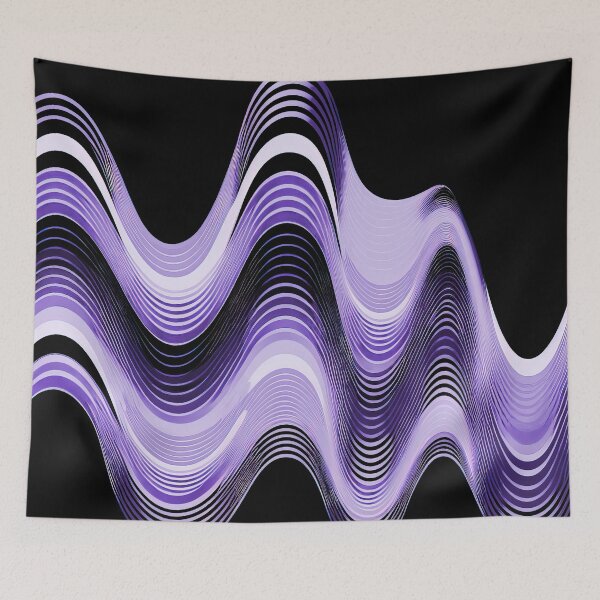 Item preview, Groovy Sine Waves in Violet designed and sold by Patternifico.