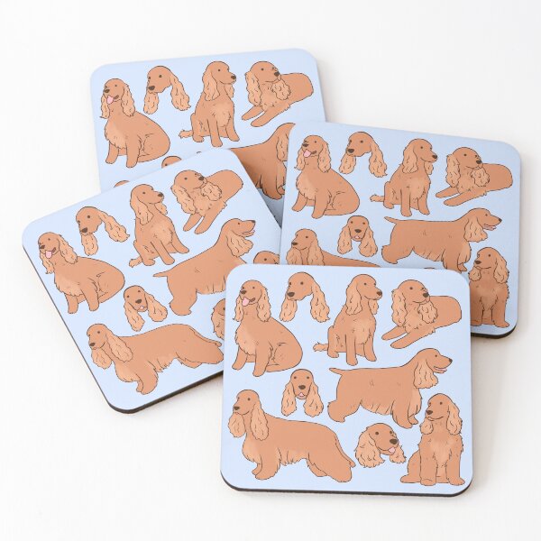 Item preview, Red english cocker spaniel illustration pattern  designed and sold by Yarafantasyart.