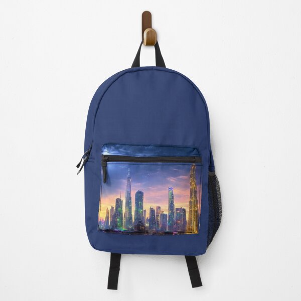Item preview, Glowing busy city designed and sold by Line Artistry.