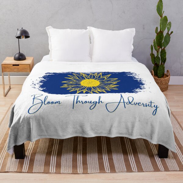 Item preview, Bloom Through Adversity - Yellow Sunflower/Blue Paint Streak designed and sold by T-WoodCreations.