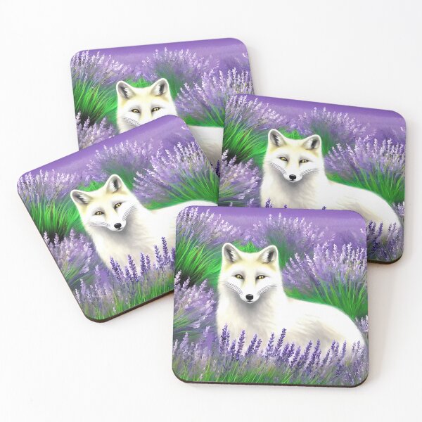 Item preview, White Fox in Lavender designed and sold by Kestrelle.