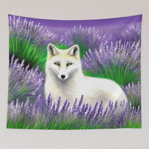 Item preview, White Fox in Lavender designed and sold by Kestrelle.