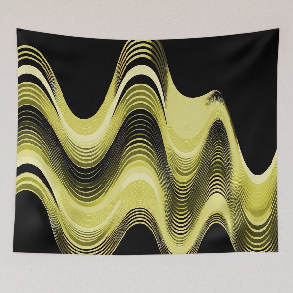 Item preview, Groovy Sine Waves in Canary designed and sold by Patternifico.