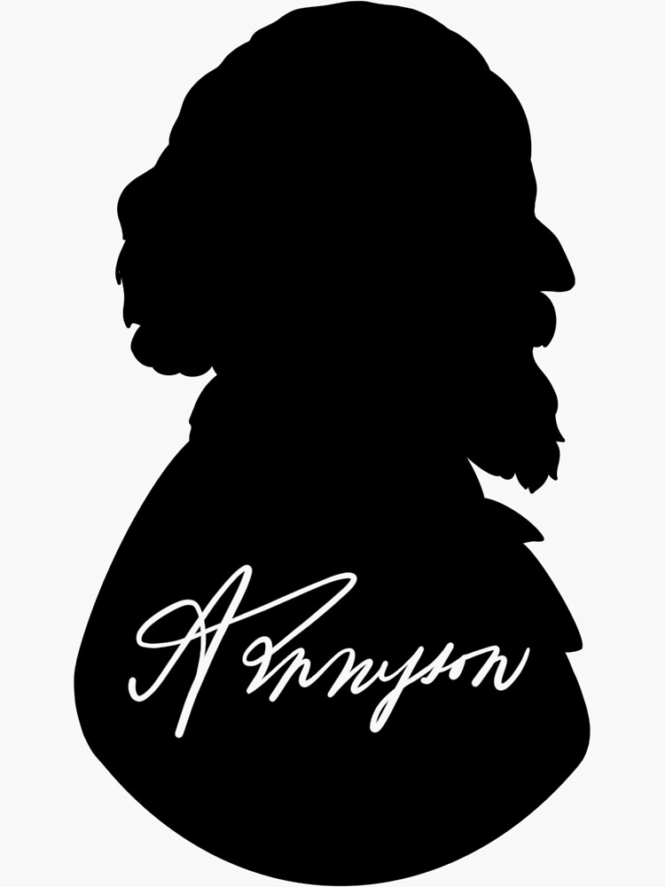 Lord Alfred Tennyson Signature Silhouette Sticker For Sale By