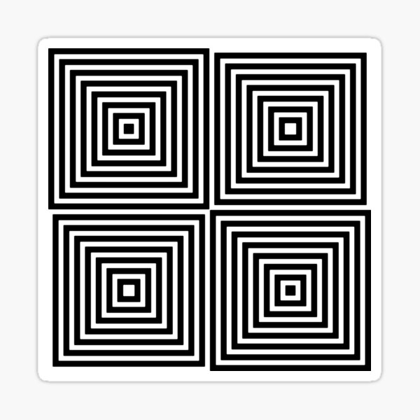 Black And White Cubical Op Art Optical Illusion Retro Graphic Sticker For Sale By Artsandsoul