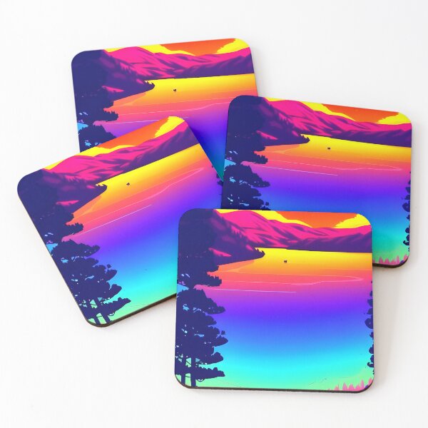 Item preview, Elevate Your Home's Style with Our Chic Minimalist Landscape Retrowave Art Print designed and sold by supeart.