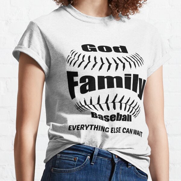 Adult Army Green God. Family. Baseball. T-Shirt