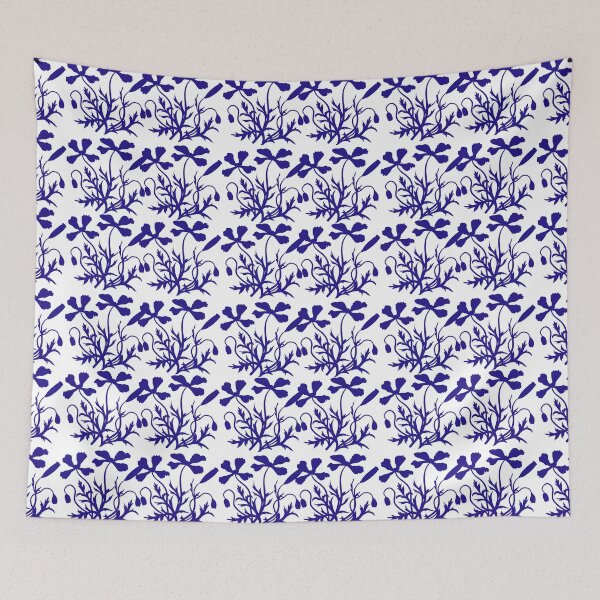 Item preview, Flower Pattern In Blue designed and sold by ZandraGalaShop.