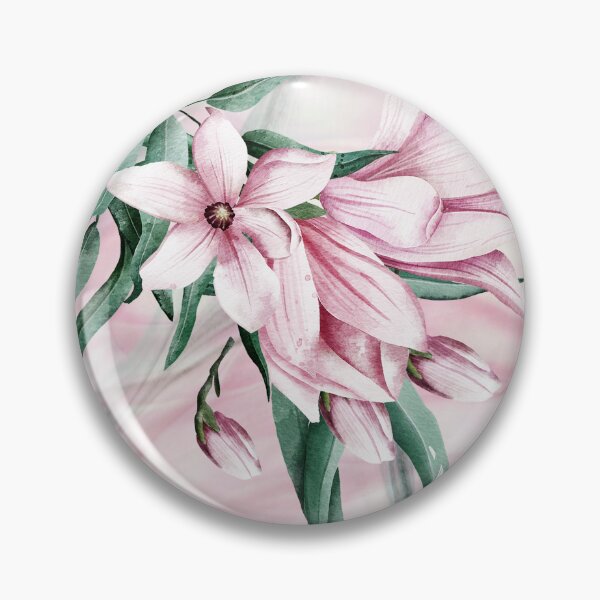 Item preview, Magnolia on Pink Watercolor Background designed and sold by blueskiesforme.