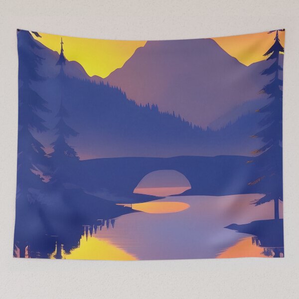 Item preview, Find the Perfect Minimalist Landscape and Lake Sunrise Print for Your Personal Style and Taste designed and sold by supeart.