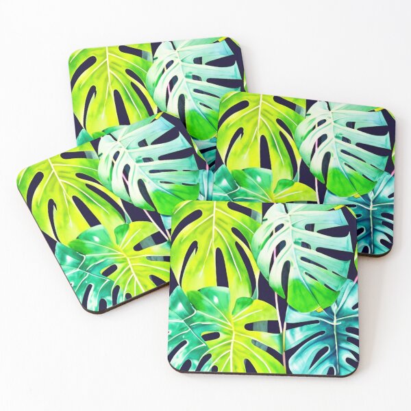 Item preview, Monstera leaves - tropical leaf pattern designed and sold by Ascooepics.
