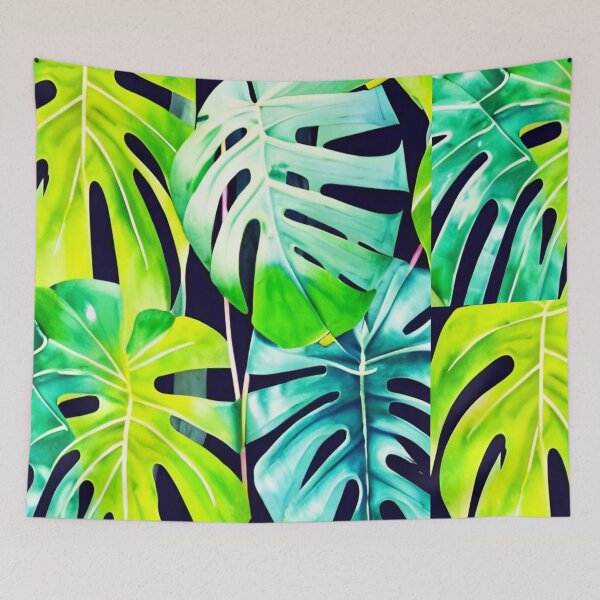 Item preview, Monstera leaves - tropical leaf pattern designed and sold by Ascooepics.