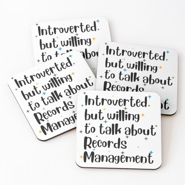 Item preview, Introverted but willing to talk about Records Management designed and sold by rmgirluk.