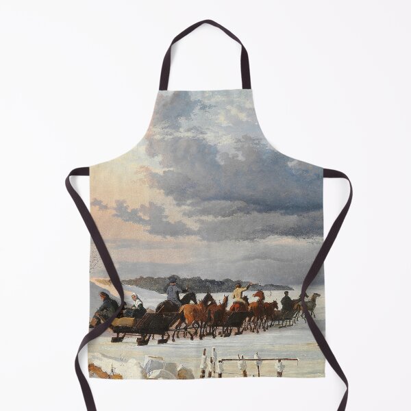 Item preview, Winter scenery - Swedish sledges on their way back after having sold goods in Copenhagen. The slope at Skovshoved by Johan Lundbye designed and sold by AR-shop.