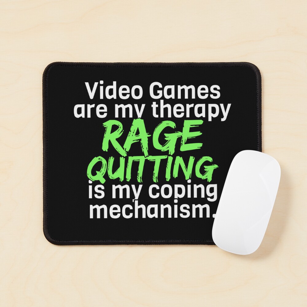 Rage Quitting Angry Video Game Nerd Gamer White Green on Black