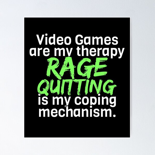 Rage Quitting Angry Video Game Nerd Gamer White Green on Black