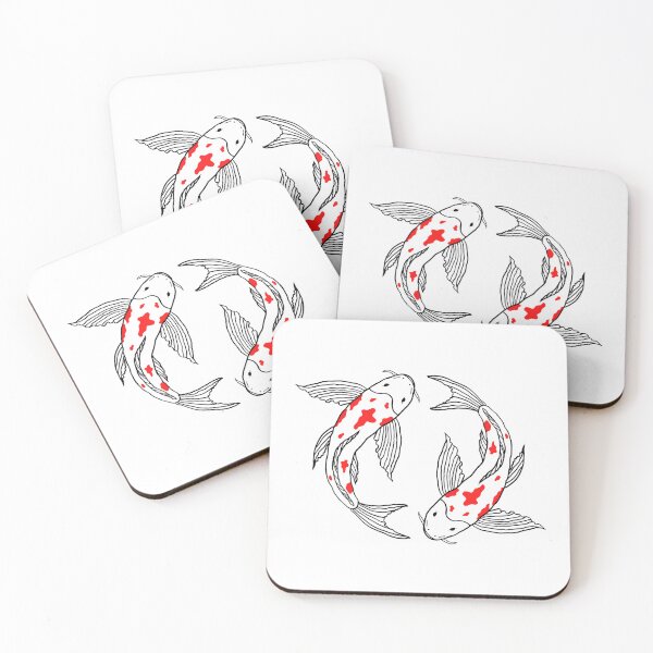 Item preview, Koi fish white & red beautiful design for apparels & stickers  designed and sold by ZenDesigner.