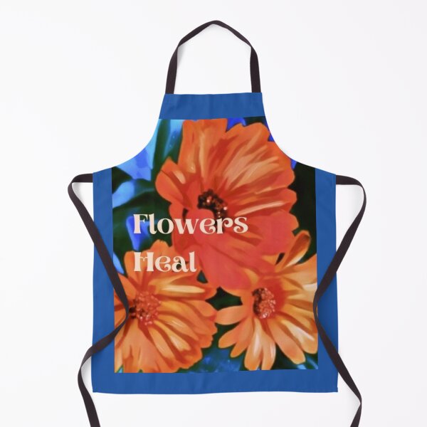 Item preview, "Flowers Heal" Calendula on Blue designed and sold by IvaRenee.