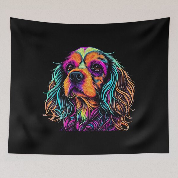 Item preview, Cavalier King Charles Spaniel Dog Colorful Paint Splash designed and sold by rafaeltto.