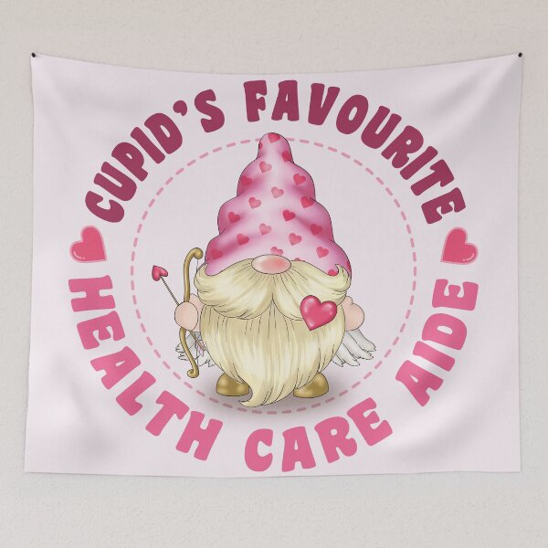 Item preview, Cupid's Favourite Health Care Aide - Pink gnome design for Valentines Day! designed and sold by TaraGbear.