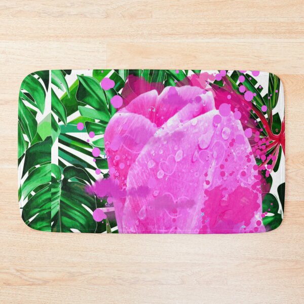 Item preview, tropical pink fuchsia tulips art designed and sold by Ascooepics.