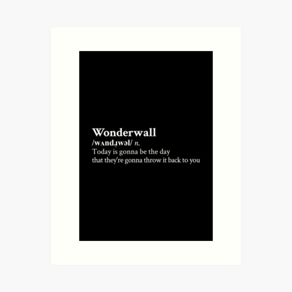 Item preview, Wonderwall by Oasis Black designed and sold by StickTheSong.