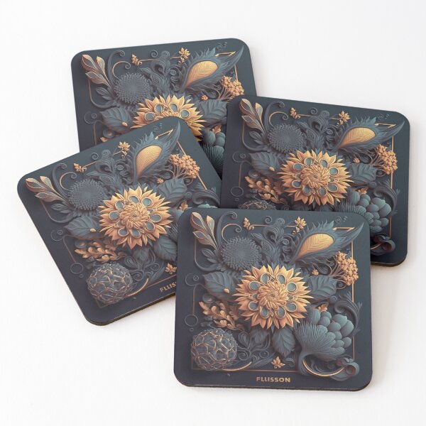 Item preview, Fleuron Floral Modern Elegant Composition Designs for Home Decor, Wedding, Events Fashion  and Accessories  designed and sold by RAGANADesign.