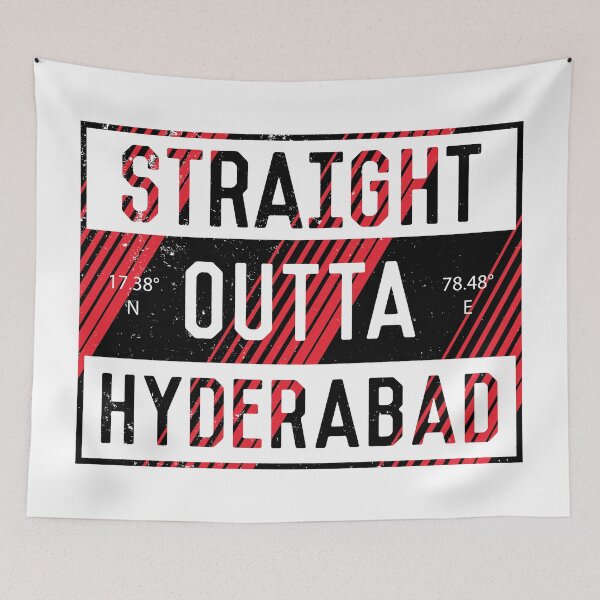 Item preview, Straight Outta Hyderabad | Andhra Pradesh | Hyderabad | Telugu | Funny Indian Quotes designed and sold by DrawingBoard.