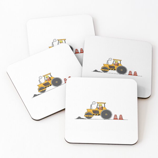 Item preview, Kids drawing construction set of road roller machine designed and sold by wordspotrayal.